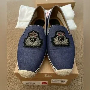 Christian Louboutin Mens Nanou Orlato Flat Denim Sz. 42 Cloth trainers Christian Louboutin Blue size 42 EU in Cloth  main image 3